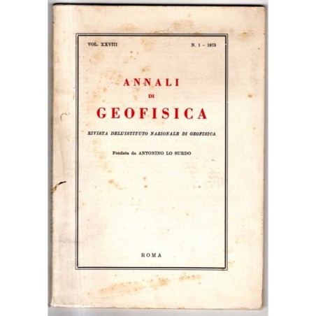 ANNALI DI GEOFISICA - N 1 - 1975