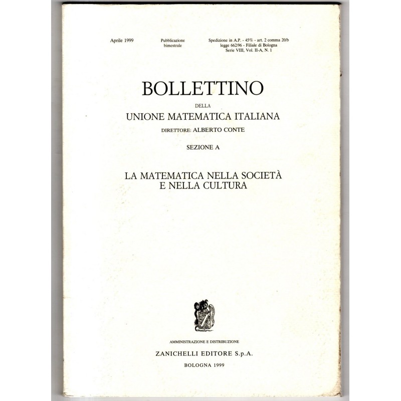 BOLLETTINO - N 1, SERIE VIII, VOL II-A - 1999 - UNIONE MATEMATICA ITALIANA