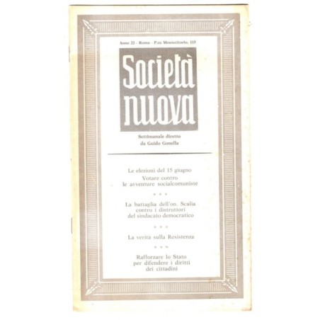 SOCIETA' NUOVA - N 19-20 - 1975