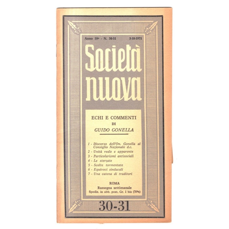 SOCIETA' NUOVA - N 30-31 - 1971