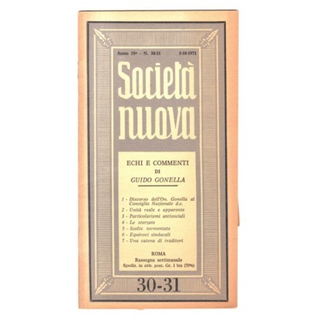 SOCIETA' NUOVA - N 30-31 - 1971