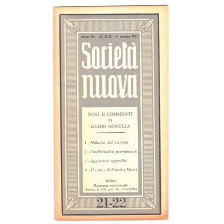 SOCIETA' NUOVA - N 21-22 - 1971