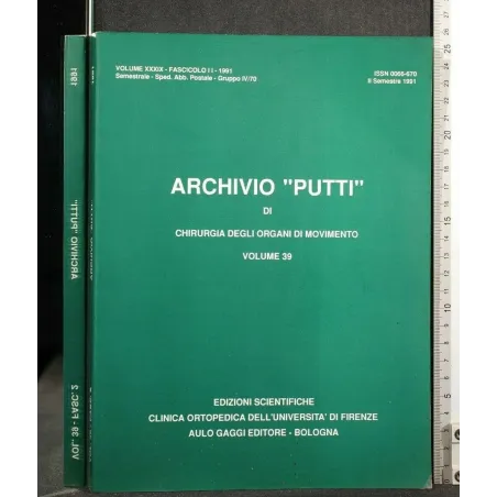 ARCHIVIO "PUTTI" DI CHIRURGIA DEGLI ORGANI DI MOVIMENTO VOL 39