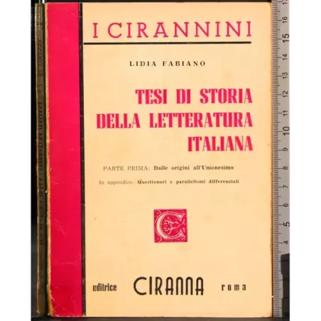 Tesi di storia della letteratura Italiana