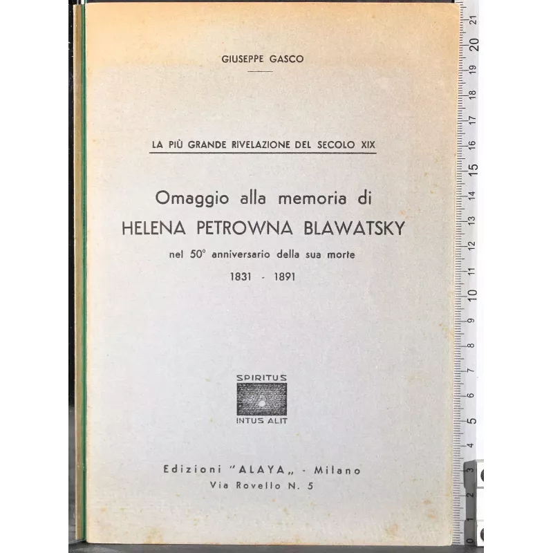 Omaggio alla memoria di Helena Petrowna Blawatsky