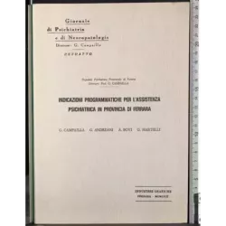 Indicazioni programmatiche per l'assistenza psichiatrica..