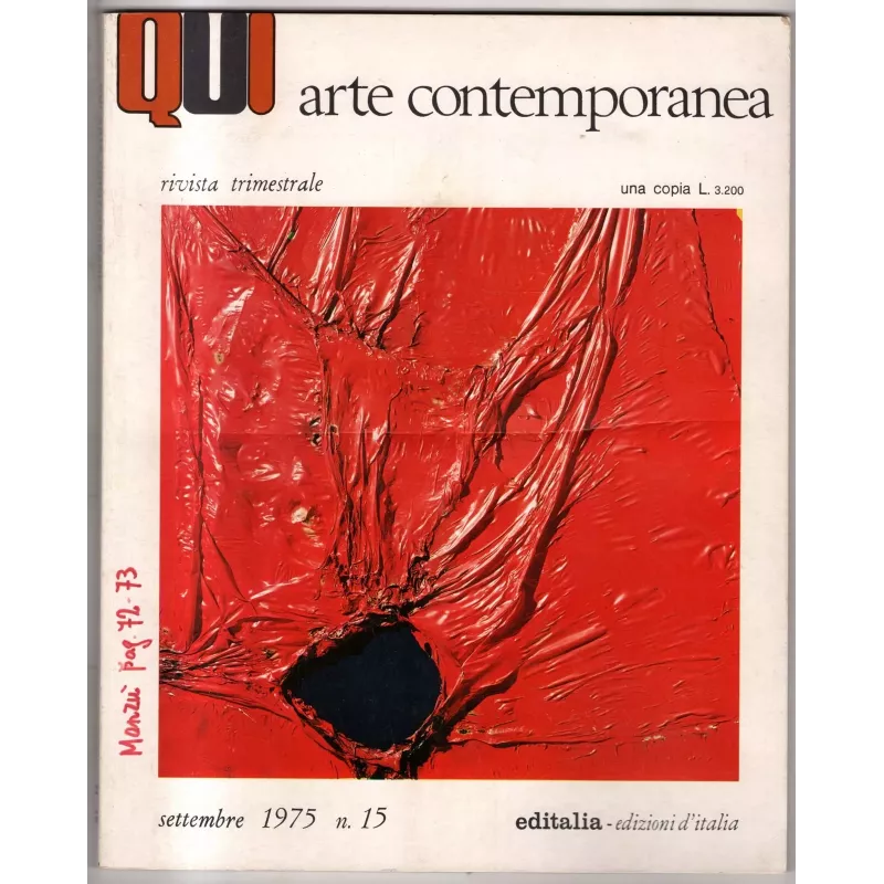 QUI - N 15 - 1975 - ARTE CONTEMPORANEA