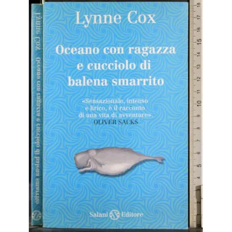 Oceano con ragazza e cucciolo balena smarrito