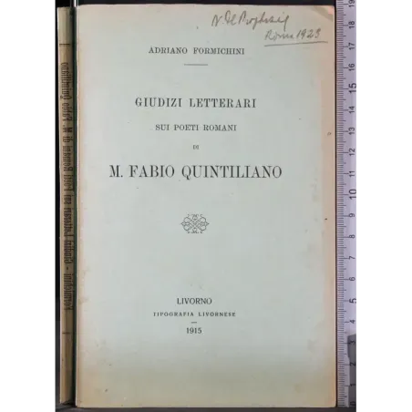 Giudizi letterari sui poeti romani Fabio Quintiliano