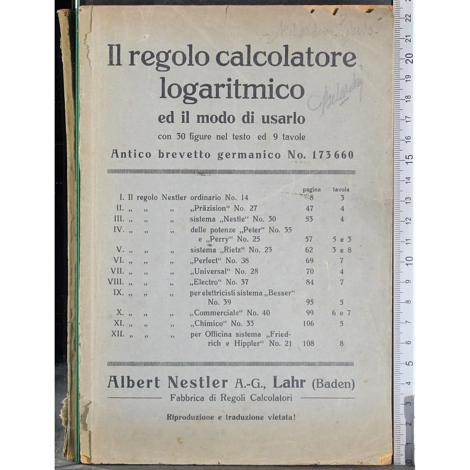 Il regolo calcolatore logaritmico