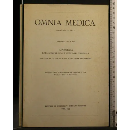 OMNIA MEDICA SUPPLEMENTO XXXV IL PROBLEMA DELL'ORIGINE DEGLI