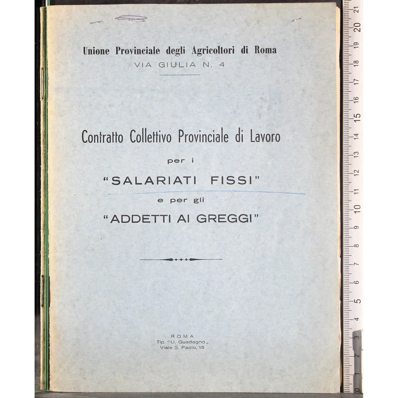 Contratto collettivo provinciale lavoro salariati fissi..