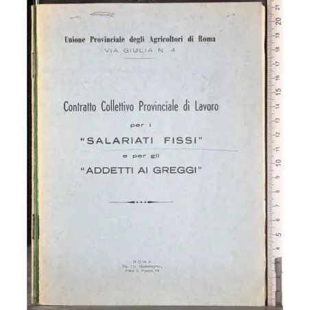 Contratto collettivo provinciale lavoro salariati fissi..