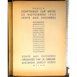 Zunfthaus zur meise 30 Novembre 1933 vente aux encheres