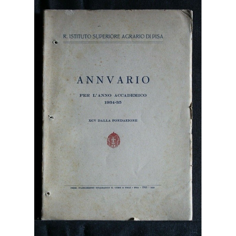 ANNUARIO PER L'ANNO ACCADEMICO 1934-35 R. ISTITUTO SUPERIORE