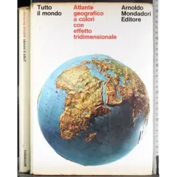 Atlante geografico a colori con effetto tridimensionale