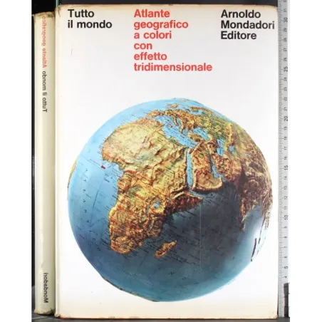 Atlante geografico a colori con effetto tridimensionale