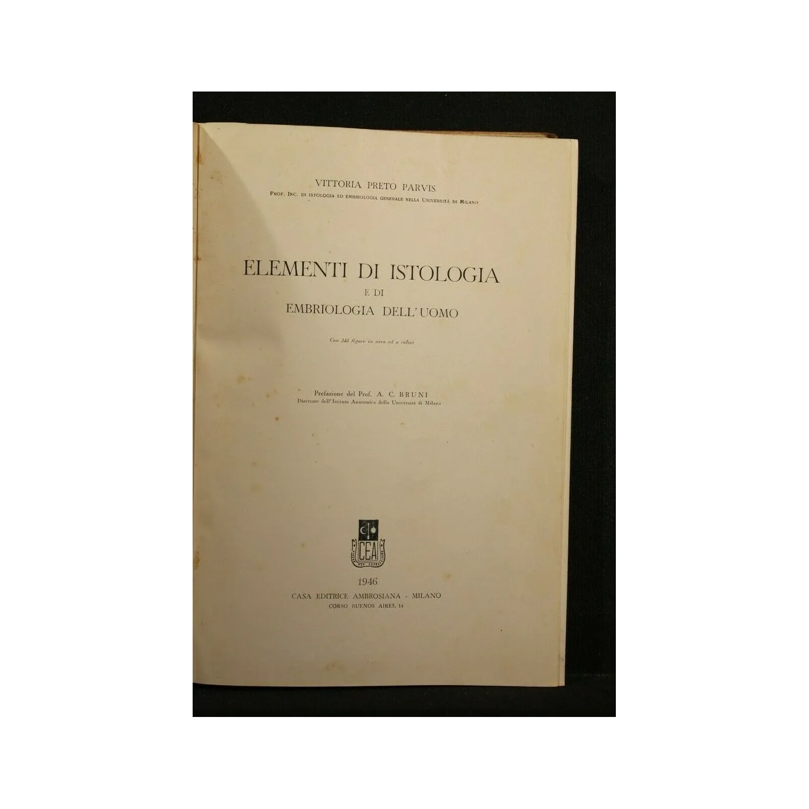 ELEMENTI DI ISTOLOGIA E DI EMBRIOLOGIA DELL'UOMO