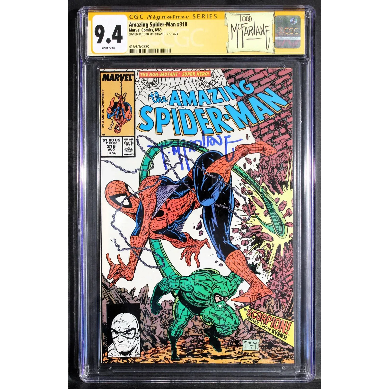 AMAZING SPIDER-MAN 318 - MARVEL 1989 - CGC SLABBED - NM (9.4)