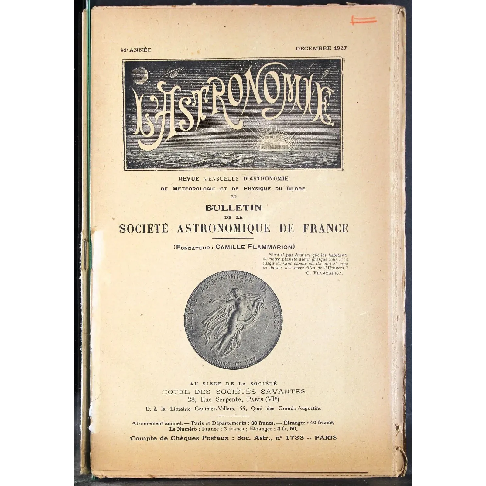 L' ASTRONOMIE - DECEMBRE - 1927