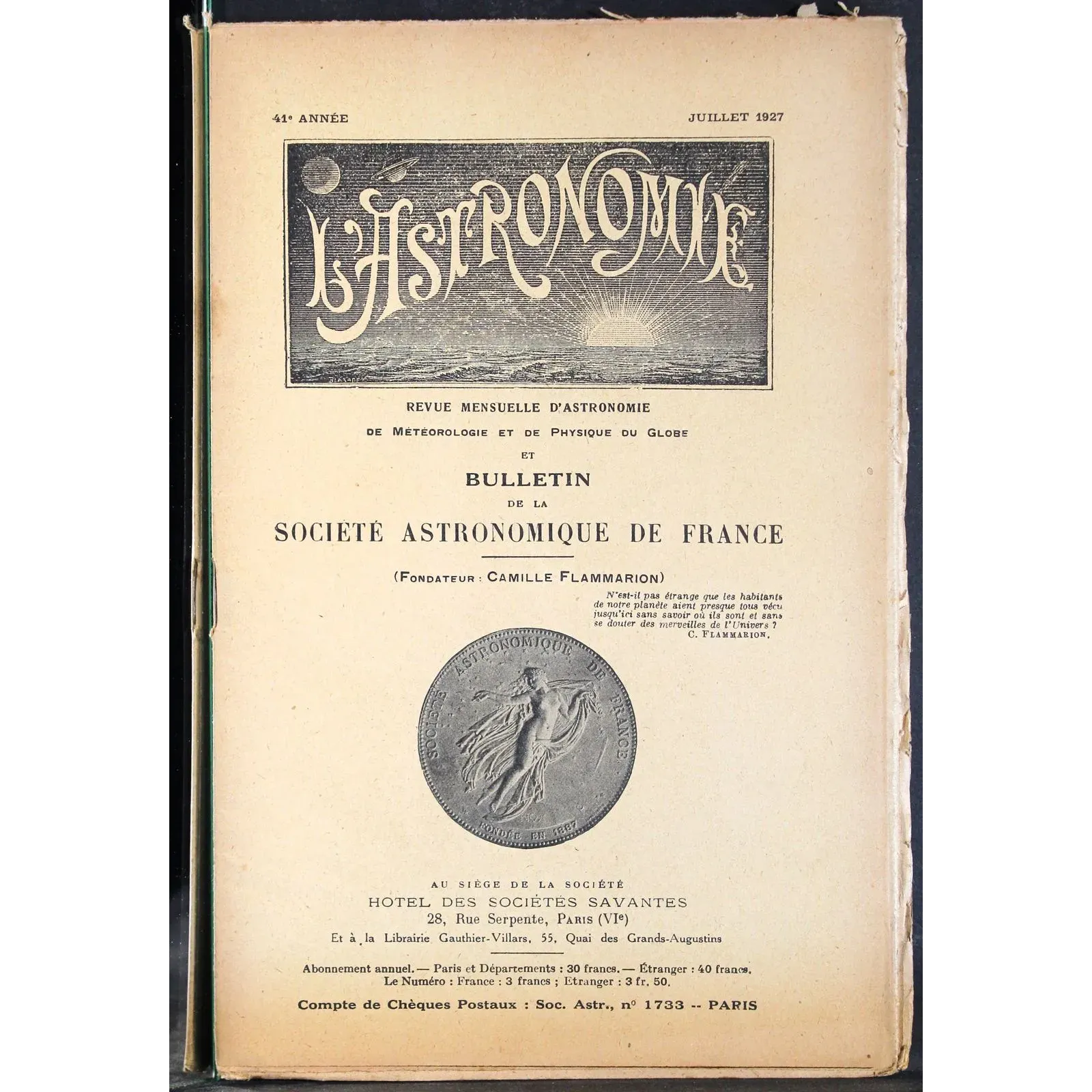 L' ASTRONOMIE - JUILLET - 1927