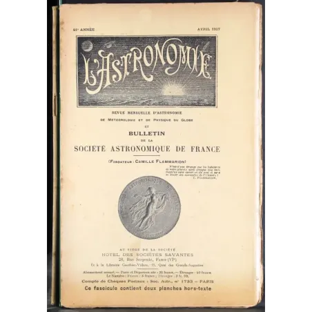L' ASTRONOMIE - AVRIL - 1927