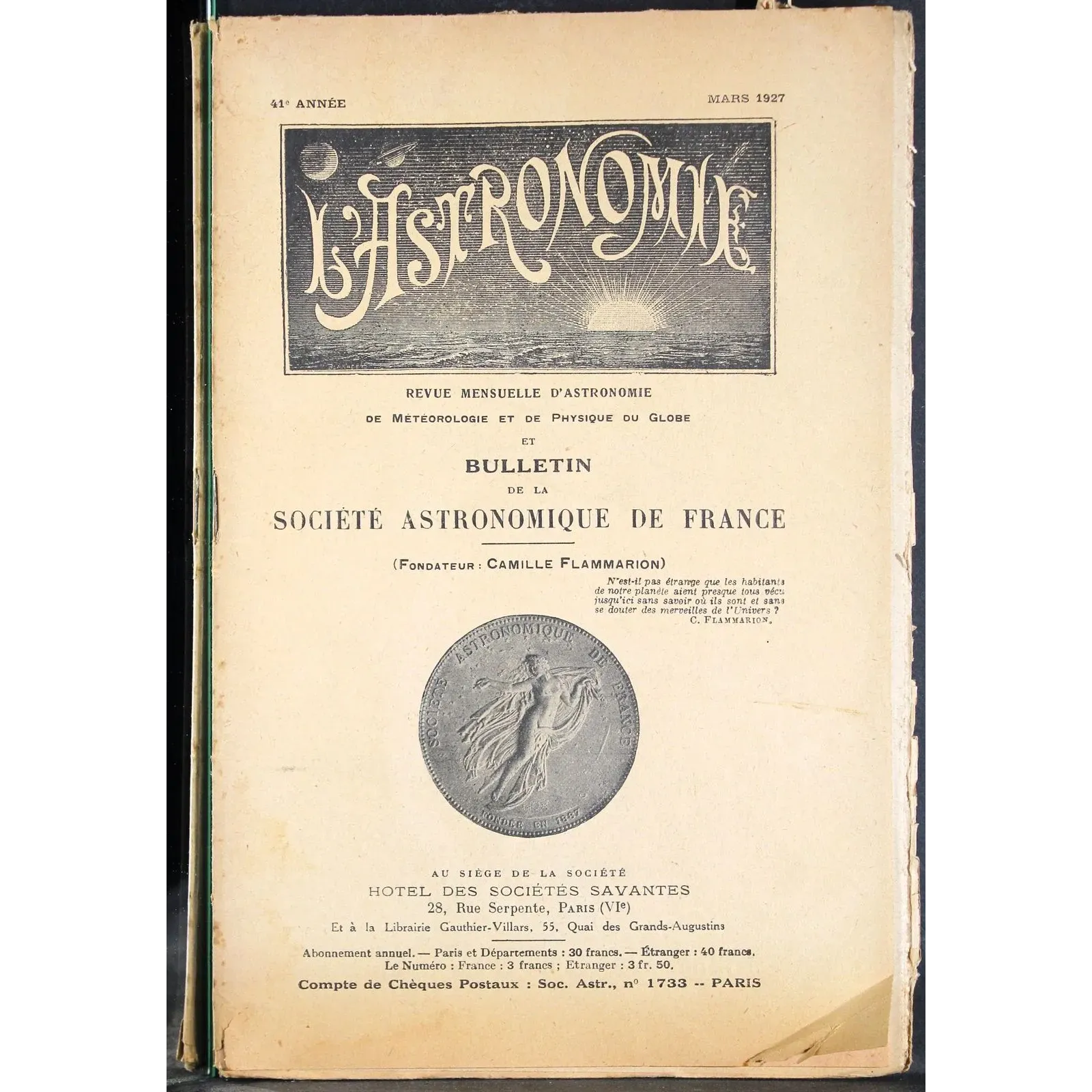 L' ASTRONOMIE - MARS - 1927