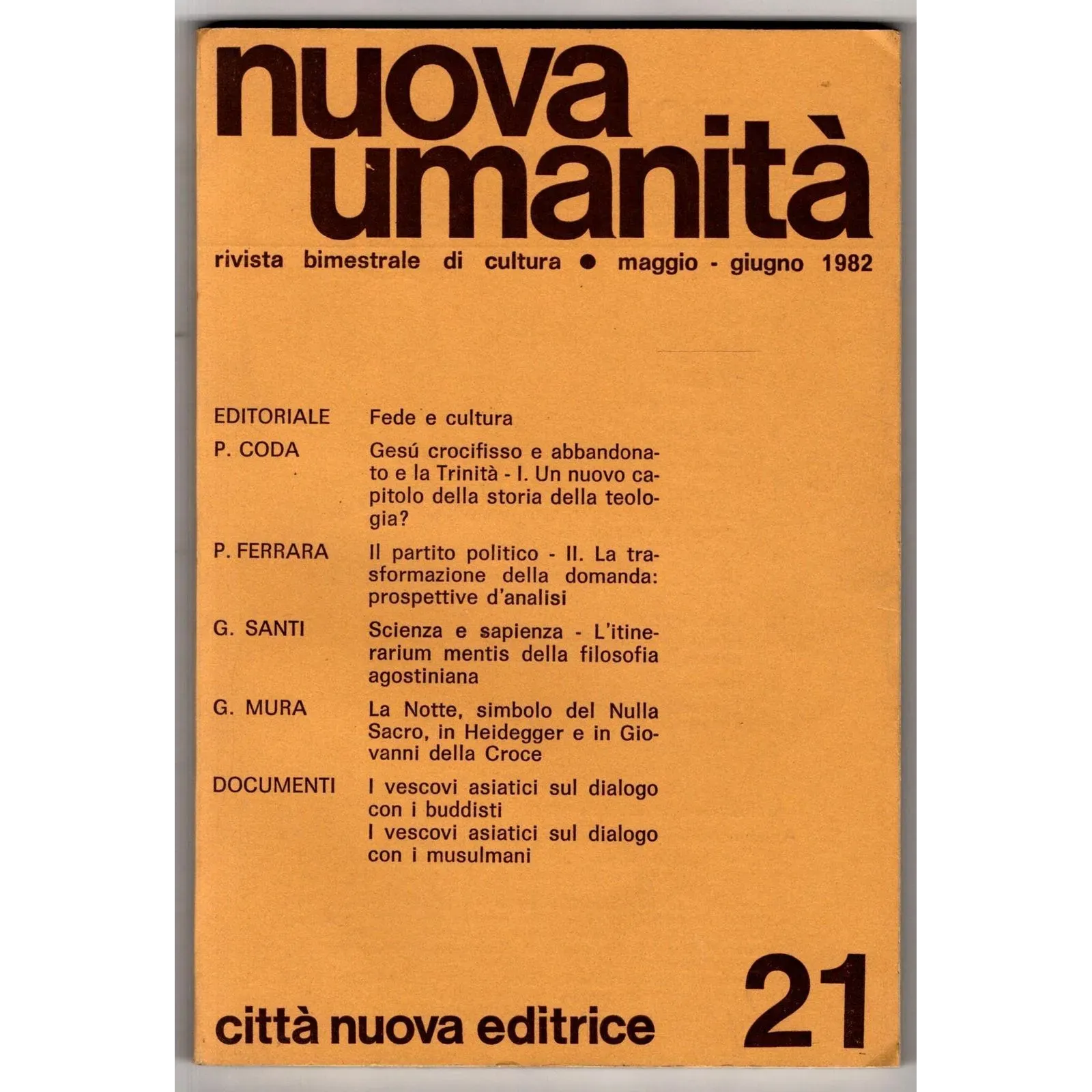 NUOVA UMANITA' - N 21 - 1982