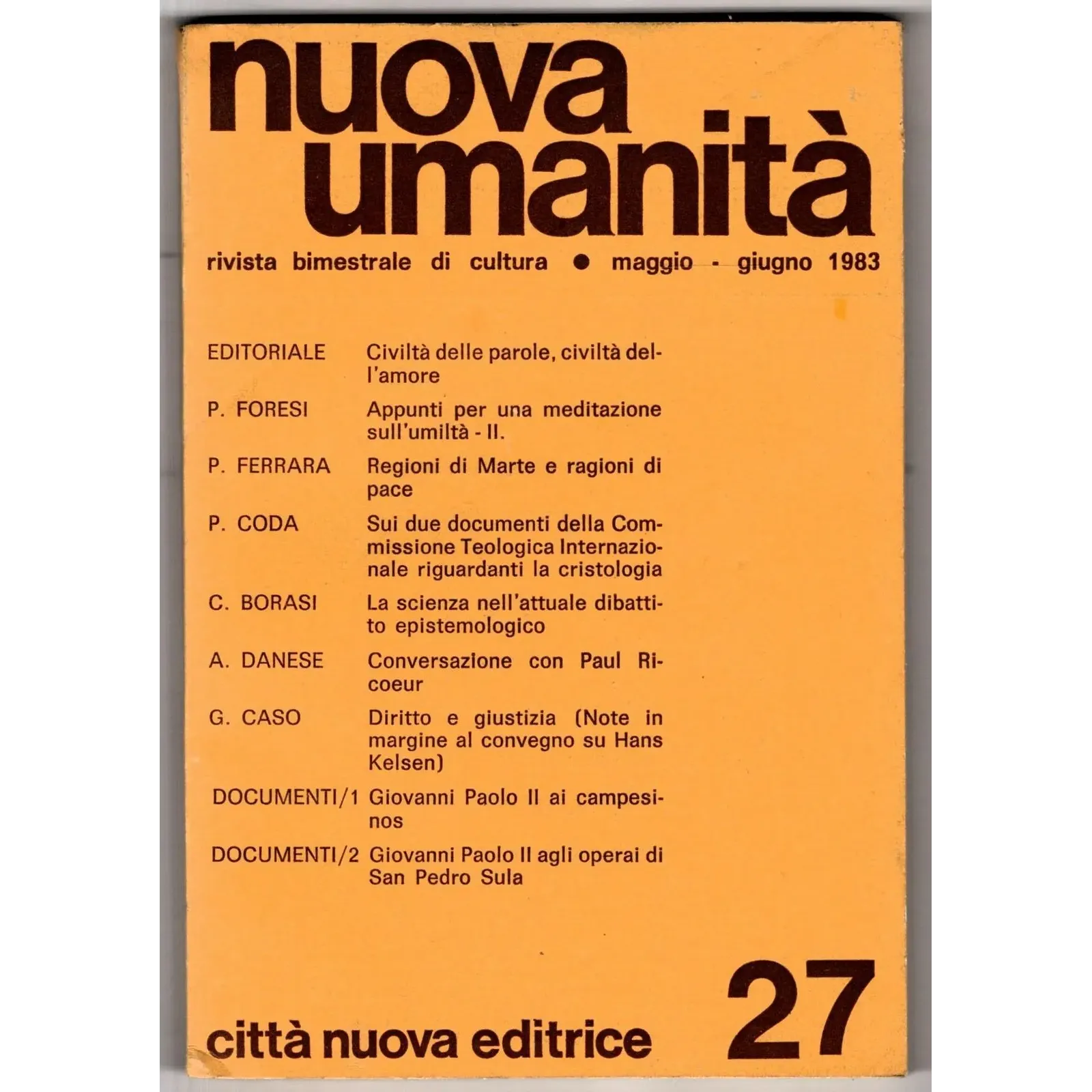 NUOVA UMANITA' - N 27 - 1983