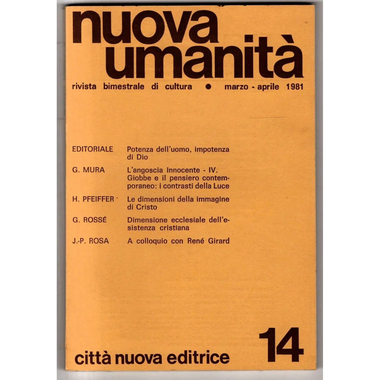 NUOVA UMANITA' - N 14 - 1981