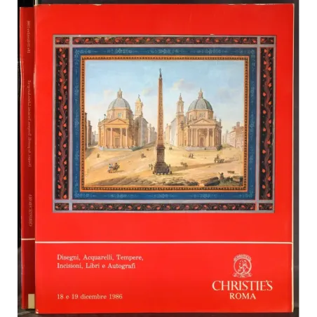 CHRISTIE'S. ROMA. DISEGNI, ACQUARELLI TEMPERE. CATALOGO ASTA 18-19 DIC 1986.