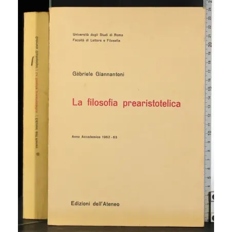 La Filosofia prearistotelica