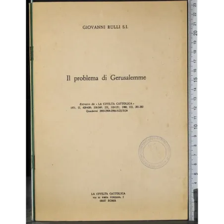 Il problema di Gerusalemme