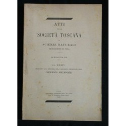 ATTI DELLA SOCIETA' TOSCANA IN SCIENZE NATURALI VOLUME XXXIV