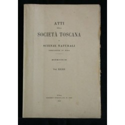 ATTI DELLA SOCIETA' TOSCANA DI SCIENZE NATURALI VOLUME XXXII