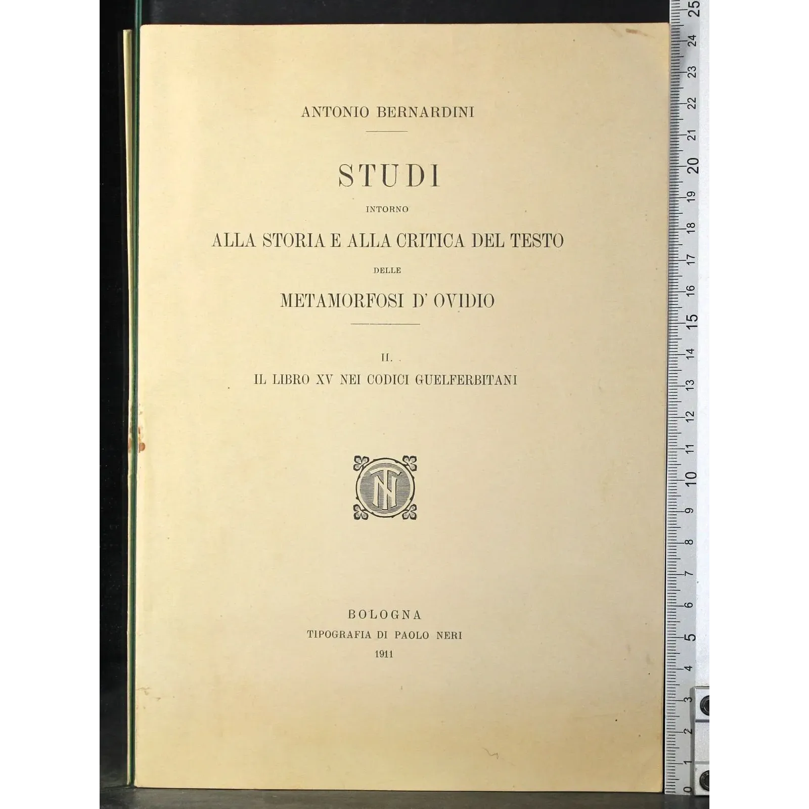 Studi alla storia e critica del testo Metamorfosi d'ovidio