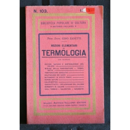 NOZIONI ELEMENTARI DI TERMOLOGIA