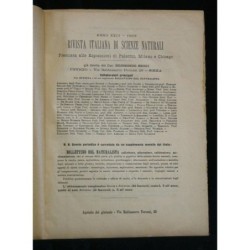 RACCOLTA DELLA RIVISTA ITALIANA DI SCIENZE NATURALI + BOLLETTINO