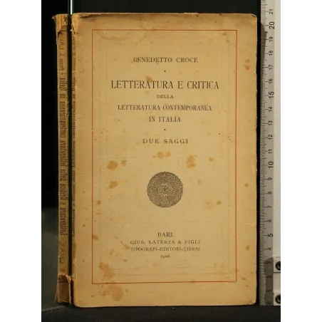 LETTERATURA E CRITICA DELLA LETTERATURA CONTEMPORANEA IN ITALIA