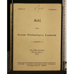 ATTI DELLA SOCIETA' OFTALMOLOGICA LOMBARDA VOLUME 10 (NUOVA