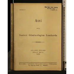 ATTI DELLA SOCIETA' OFTALMOLOGICA LOMBARDA VOLUME 10 (NUOVA