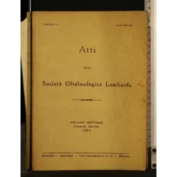 ATTI DELLA SOCIETA' OFTALMOLOGICA LOMBARDA VOL 7 FASC 2 29