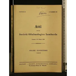 ATTI DELLA SOCIETA' OFTALMOLOGICA LOMBARDA VOL 15 FASC 3 3/4