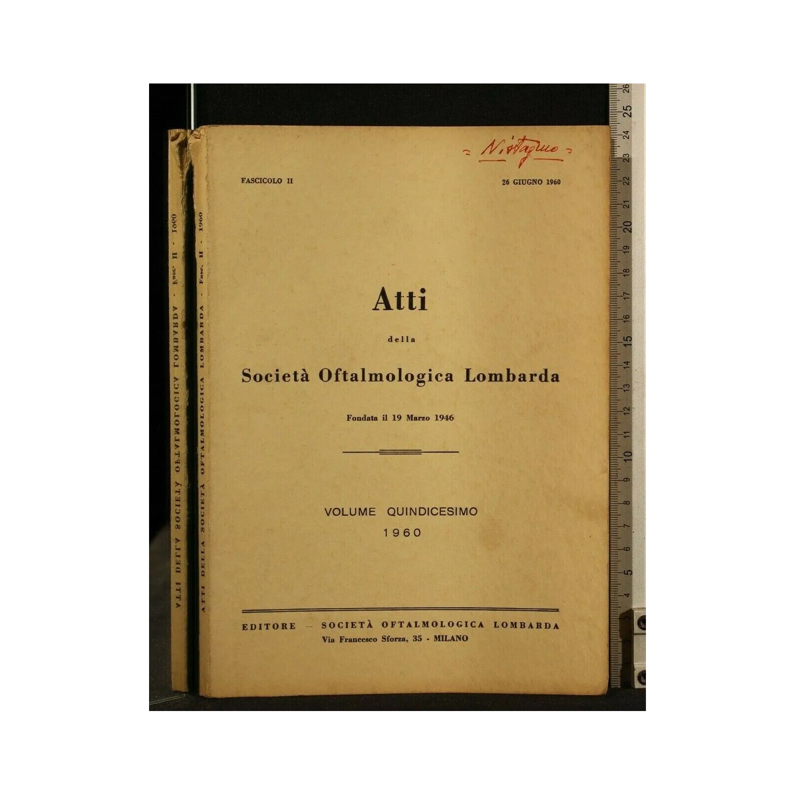 ATTI DELLA SOCIETA' OFTALMOLOGICA LOMBARDA VOL 15 FASC 2 26