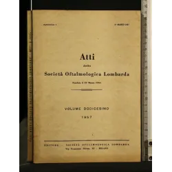 ATTI DELLA SOCIETA' OFTALMOLOGICA LOMBARDA VOL 12 FASC 1 19
