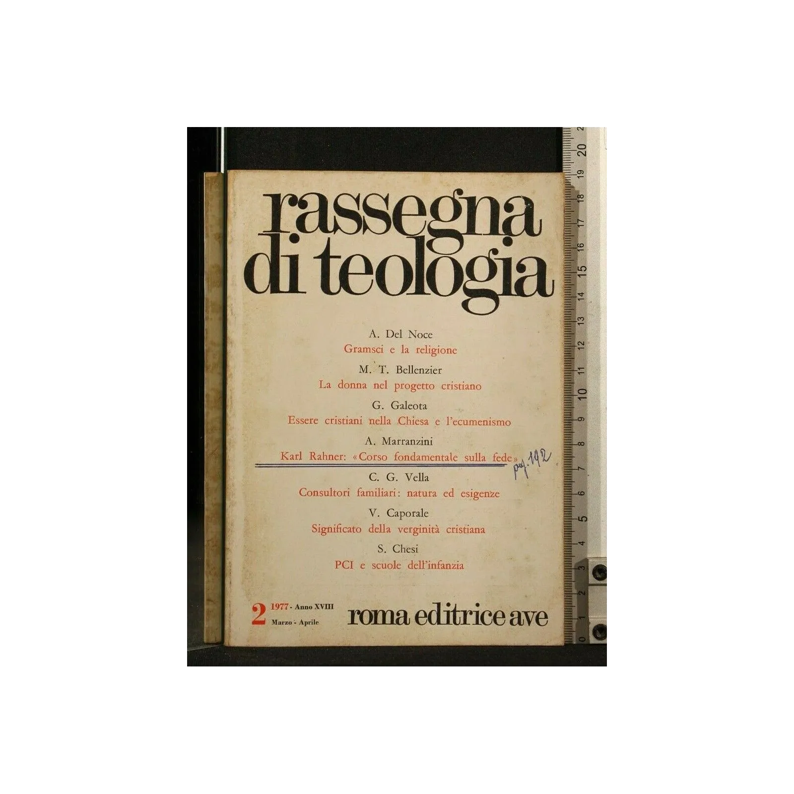 RASSEGNA DI TEOLOGIA N 2, 1977 _x000D_