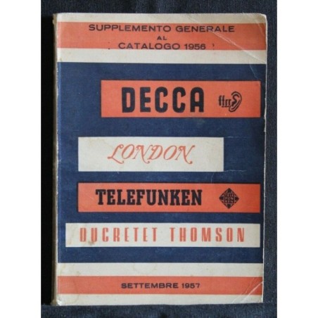 SUPPLEMENTO AL CATALOGO 1956 DECCA LONDON TELEFUNKEN DUCRETET -