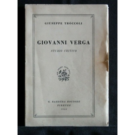 GIOVANNI VERGA STUDIO CRITICO