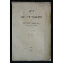 ATTI DELLA SOCIETA' TOSCANA DI SCIENZE NATURALI