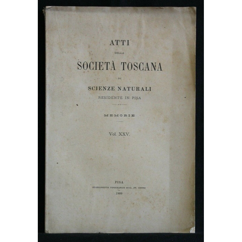 ATTI DELLA SOCIETA' TOSCANA DI SCIENZE NATURALI